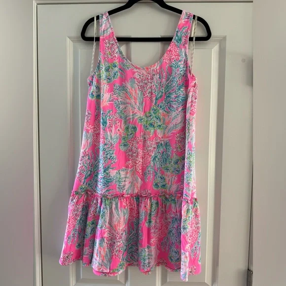 Lilly Pulitzer Skyelar Tank Dress SZ S Prosecco Pink Seaing Things - Picture 5 of 15
